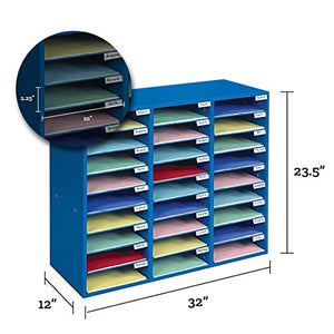 Really Good Stuff Mail Center – 1 Blue Classroom Mail Center with 27 Slots – Keep Your Classroom or Office Organized, Durable, Easy Assembly, 159790BL