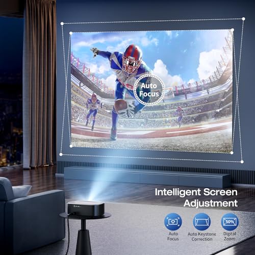 ELEPHAS 4K WiFi Bluetooth Outdoor Movie Projector with Built-in Streaming Apps
