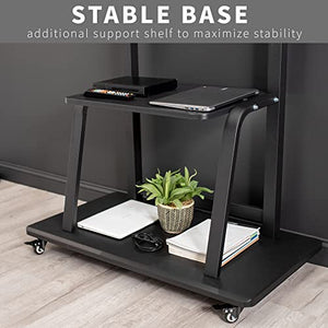 VIVO Heavy Duty Mobile TV Cart for 42-100 inch Screens up to 330 lbs, Black - STAND-TV100C