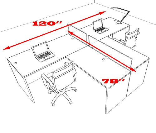 Two Person L Shaped Divider Office Workstation Desk Set, OT-SUL-SP44