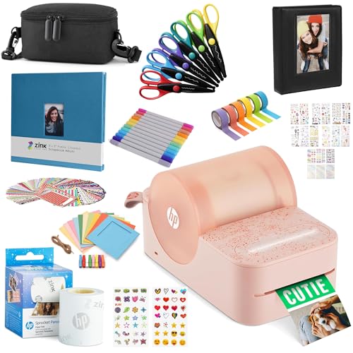 HP Sprocket Panorama Portable Color Printer Craft Bundle (Pink)