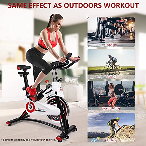 Exercise Bike, CHAOKE Indoor Cycling Bike, Stationary Bike Magnetic Resistance Whisper Quiet for Home Cardio Workout Heavy Flywheel & Comfortable Seat Cushion with Digital Monitor (2021 Upgraded)