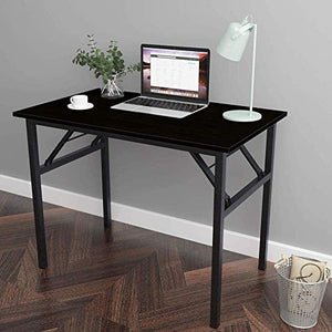 DALIBAI Folding Table Computer Desk PC Desk Office Desk Workstation for Home Office Use Writing Table, Dining Table Conference Table, Black (100 X 60 X 75 cm)