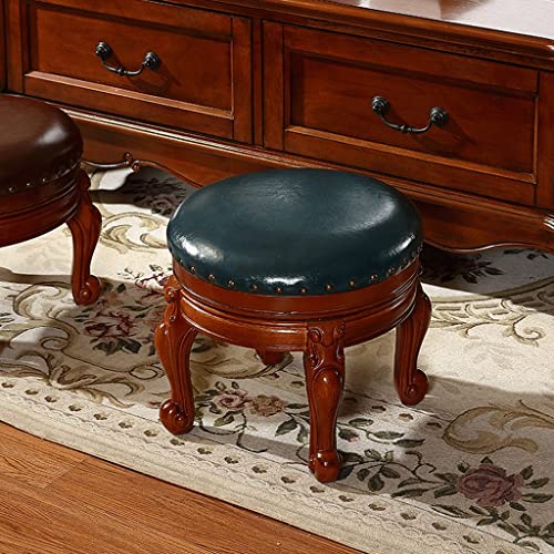 KOHARA Rotatable Solid Wood Footstool with Elastic Sponge Filling - Green