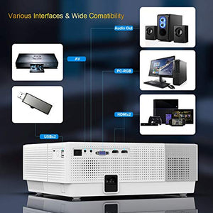 Projector, YABER Native 1920x 1080P Projector 7000 Lux Upgrade Full HD Video Projector, ±45° 4D Keystone Correction Support 4K& Dolby,LCD LED Home Theater Projector Compatible with Phone,PC,TV Box,PS4