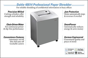 Dahle 40514 Cross Cut Paper Shredder with SmartPower Energy Management, 20 Sheet Capacity, Shreds CDs, Staples, Credit Cards - Security Level P-4