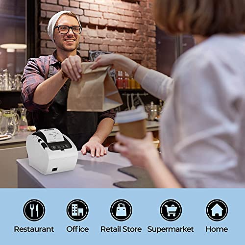 MUNBYN WiFi Receipt Printer with Black Cash Drawer, 16" Heavy Duty Cash Register for POS System, Fit POS Receipt Printer Support WiFi Connection
