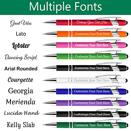 200 Pcs Personalized Custom Pens Bulk Free Engraving with Name Message Customized Ballpoint Pens Stylus for Business Office Graduation Customized Gifts for Men Women Christmas Birthday (Assorted)