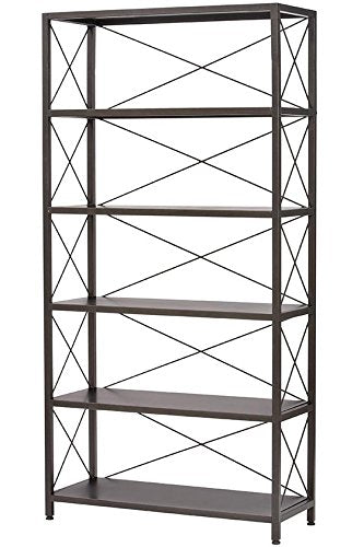 Home Decorators Collection Ryan Metal Bookcase, 5 Shelf, Burnished Black