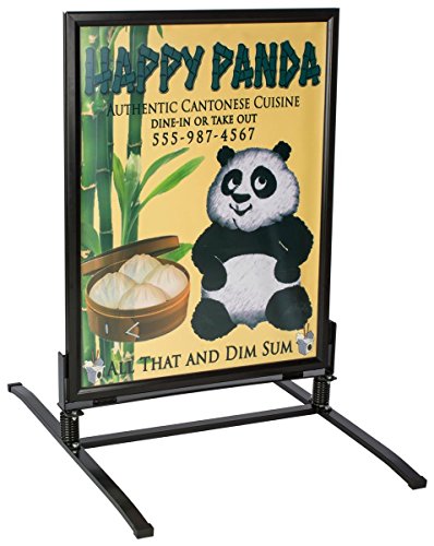 Displays2go 30 x 40 Inch Sidewalk Sign, Waterproof, Snap Frame, Spring Base, 2 Sided, Black (OWS3040B)