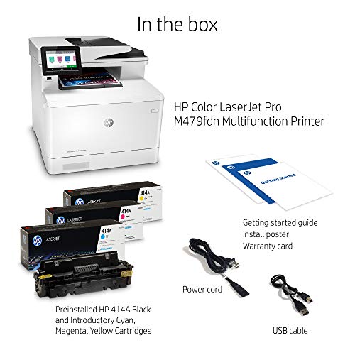 HP Color LaserJet Pro Multifunction M479fdn Laser Printer with One-Year, Next-Business Day, Onsite Warranty & Amazon Dash Replenishment ready (W1A79A) – Ethernet Only