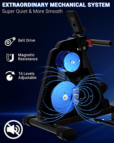 Rowing Machine, DMASUN Magnetic Rower Indoor Row Machine with 16 Level Resistance, LCD Display & Comfortable Seat Cushion, Rowing Machines for Home Use Foldable (2022 Upgraded)