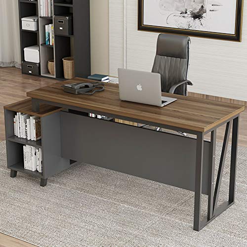 Tribesigns L Shaped Computer Desk, Large Executive Office Desk, 55 Inch Computer Table Workstation with Storage File Cabinet