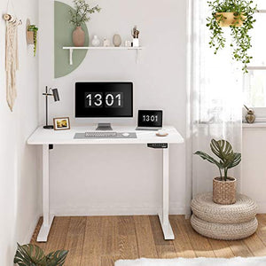 Flexispot EN1 Electric White Stand Up Desk Workstation with 48 x 30 Inches Whole-Piece Desktop Ergonomic Memory Controller Adjustable Height Standing Desk Primo(White Frame + 48" White Desktop)