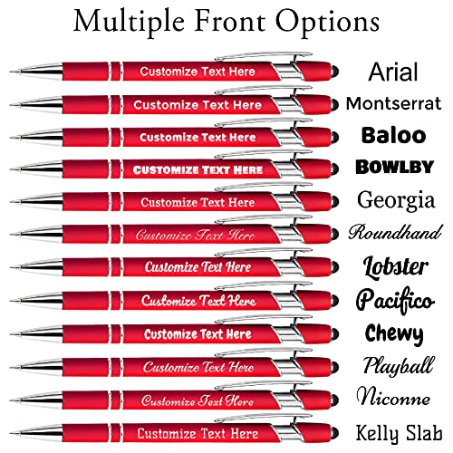 Personalized Pens Bulk 150 Custom Ballpoint Pens with Business Name Message Logo, Customized Engraving Pens with Stylus, Great for Birthdays Anniversaries Graduations(Medium Point, Black Ink, 156 Pcs)