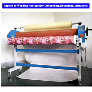 EQCOTWEA 51in Electric/Manual Dual-use Cold Laminator, Auto Wide Format Roll Laminator