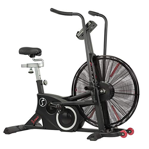 Sunny Health & Fitness Exercise Tornado Fan Air Bike with Bluetooth and Heart Rate Compatibility