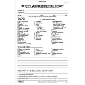 Detailed Driver's Vehicle Inspection Report 50-pk. - Book Format, 3-Ply Carbonless, 5.5" x 8.5", 31 Sets of Forms Per DVIR Book - Meet FMCSR Requirements - J. J. Keller & Associates