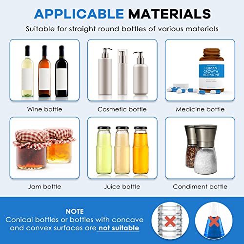 NEWTRY 2 in 1 Semi-Automatic Round Bottle Labeling Machine with Date Coding - 20-120mm Bottle Diameter