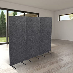 ReFocus™ Raw Freestanding Acoustic Room Divider 3 Pack – Reduce Noise and Visual Distractions with This Lightweight Room Separator (Ash Gray, 24" X 62")