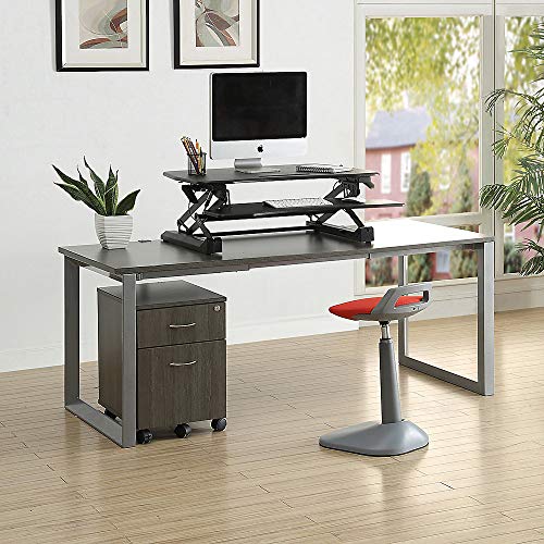 Lorell Sit-to-stand Gas Lift Desk Riser, Black