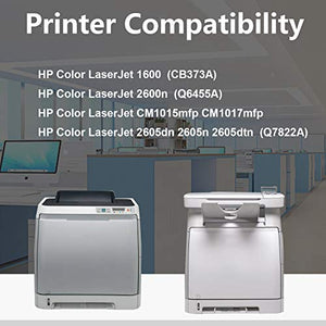 5-Pack (2BK+1C+1M+1Y) 124A Q6000A Q6001A Q6002A Q6003A Remanufactured Ink Cartridge Replacement for HP Color Laserjet 1600 2600n 2605n 2605dn CM1017mfp Printer Ink Cartridge