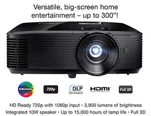 Optoma H190X HD Ready 720p Projector | Bright 3900 Lumens | 3D-Compatible | Built-In Speaker