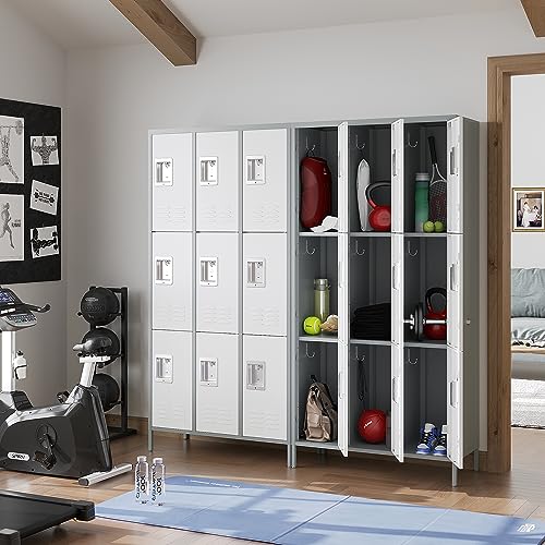MIIIKO 3 Tier Metal Lockers 3-Wide, 72" Storage Locker Unit
