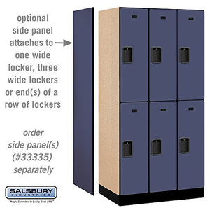 Salsbury Industries 2-Tier Designer Wood Locker, 6ft H x 21in D, Blue