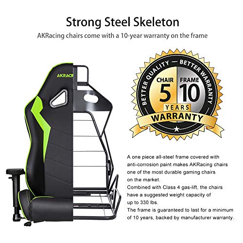 AKRacing Core Series SX Gaming Chair with High Backrest, Recliner, Swivel, Tilt, Rocker and Seat Height Adjustment Mechanisms with 5/10 Warranty - Green