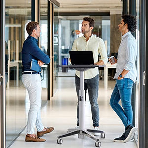 Ergotron LearnFit Mobile Standing Desk - Adjustable Height Rolling Laptop Sit Stand Desk - Grey