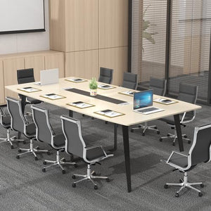 Loomie 8FT Conference Table with Grommet, Boat Shaped Computer Desk