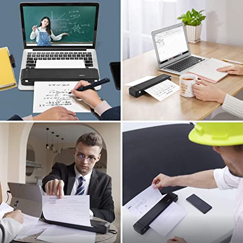 Portable a4 Printer Bundle Set-HPRT Mobile Thermal Printer and Ribbon, Support a4 Paper and US Letter Paper for Wireless Printing with Home Office, Outdoor Working, Cars and tra