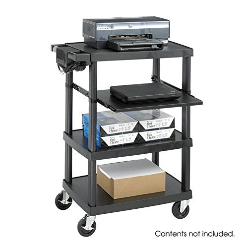 Safco Products 8929BL Multimedia Projector AV Cart, Black