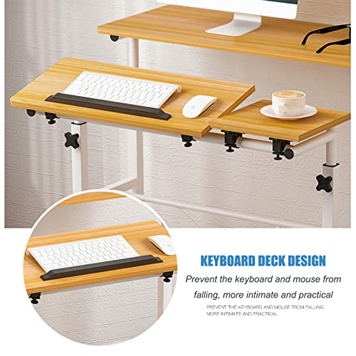 HH&DD Mobile Standing Desk,Adjustable Rolling Laptop Desk with Wheels,Reversible Home Office Laptop Workstation for Home Office-A 80x58cm(31x23inch)
