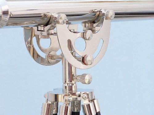 Hampton Nautical  Floor Standing Chrome Anchormaster Telescope, 65", Chrome