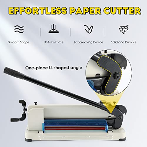 CGOLDENWALL 12" Heavy Duty Paper Cutter Industrial Guillotine Paper Trimmer, Cutting Ability up to 444 Sheets, Alsp Applied for Normal Paper Leather Non-Woven Fabrics