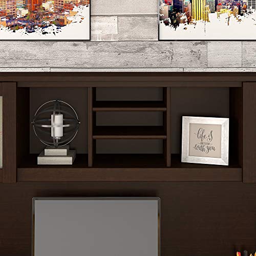Bush Furniture Somerset 72W Hutch for L Shaped Desk in Mocha Cherry