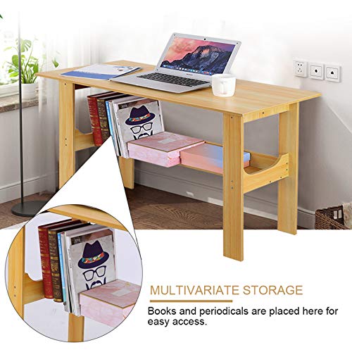 Tponi US Fast Delivery Home Office Computer Desk 40 inch Modern Home Desktop Computer Desk Gaming PC Laptop Desk Workstations Bedroom Laptop Study Writing Table for Home Office Writing Desk (Yellow)