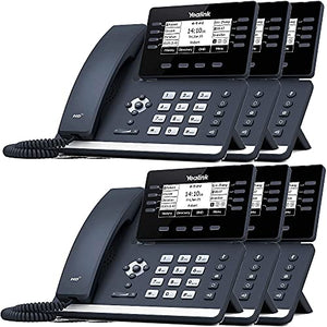 TWAComm.com Yealink SIP-T53W Business Phone System: Starter Pack - Voicemail, Auto Attendant, Call Recording (6 Phone Bundle)
