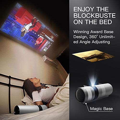 JmGO P2 Smart Mini Projector, Native 720P HD Portable Projector: 250 ANSI lm, 1080P FULL HD Supported,10W Dolby Digital Speaker, 3D, WI-FI, Android OS, Wi-Fi, DLP, 180" Picture