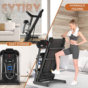 SYTIRY Multifunctional Treadmill, 3.25 Hp Foldable Treadmill, Indoor Treadmill with Leg and Waist Training, Aerobic Fitness Trainer for Running, Walking and Jogging, Suitable for Home/Office/Gym