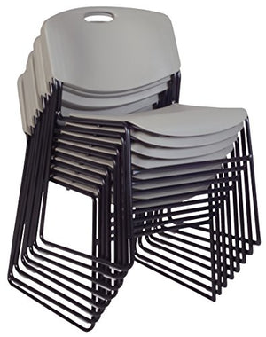 Romig Zeng Ultra Compact Metal Frame Armless Stackable Chair (8 Pack) - Grey