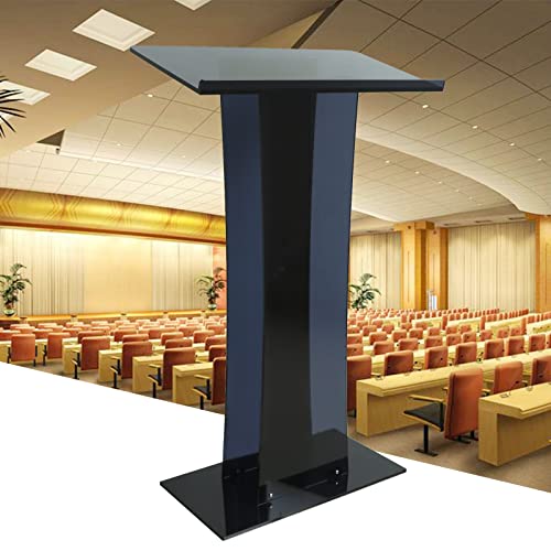 CNCEST Acrylic Podium Stand Church Pulpit Lectern School Board (Black)