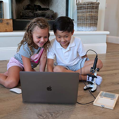 AmScope - M40-PS25W IQCREW by Kid's Premium 85+ Piece Microscope, Color Camera and Interactive Kid's Software Kit with Professional 25-Piece Prepared Slide Set