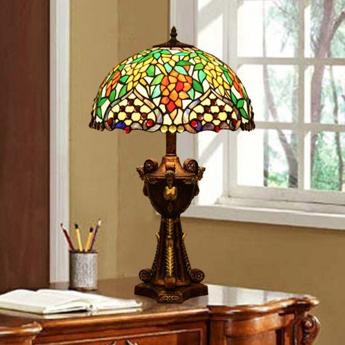 Tiffany Europaische retro style hand-painted stained glass table lamp