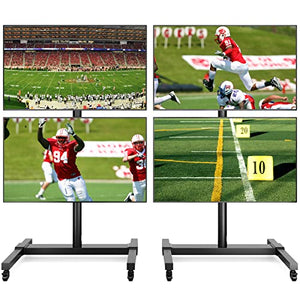 5Rcom Rolling TV Cart for 32-55 Inch TVs with Laptop Shelf, Height Adjustable - Holds Up to 132 lbs