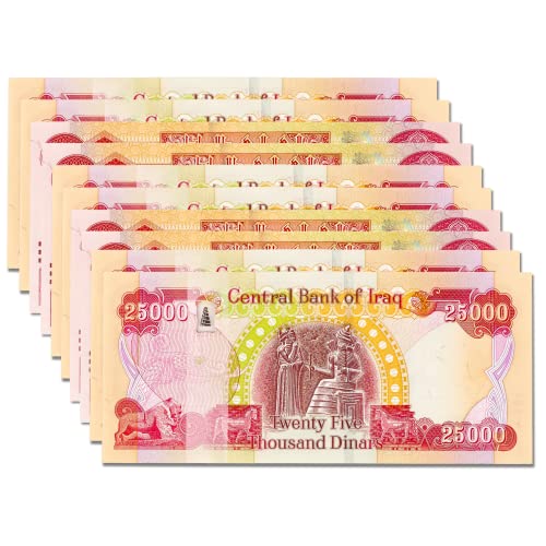 250,000 New Iraqi Dinar, IQD - 25,000 x 10 = 250,000 - Authentic Uncirculated 25K Iraq Dinars 1/4 Million