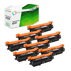 TCT Premium Compatible Toner Cartridge Replacement for HP 654X 654A CF330X CF331A CF332A CF333A High Yield Works with HP Color Laserjet M651DN M651XH Printers (Black, Cyan, Magenta, Yellow) - 8 Pack