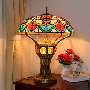 Xiaohu Tiffany Style Color Glass Table Lamp